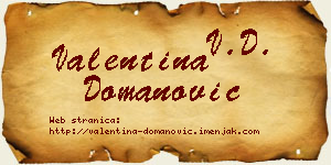 Valentina Domanović vizit kartica